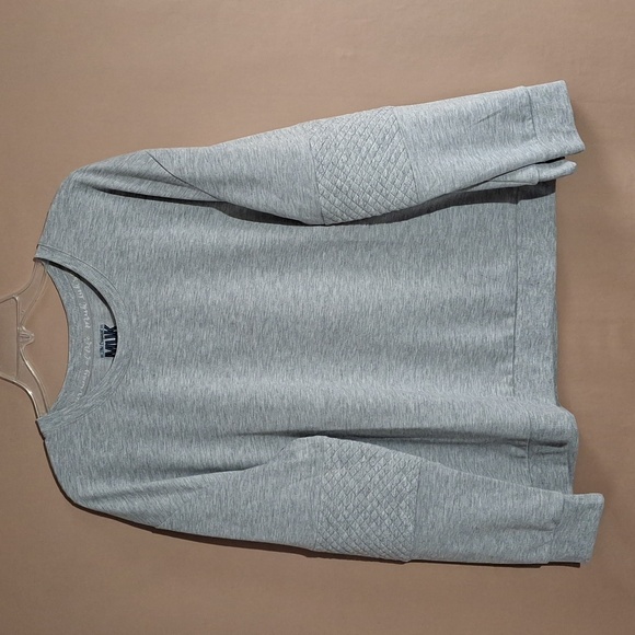 Muk Luks Quilted French Terry Jogger w/Crew Lounge Set XL Heather Grey NWOT - Picture 2 of 14